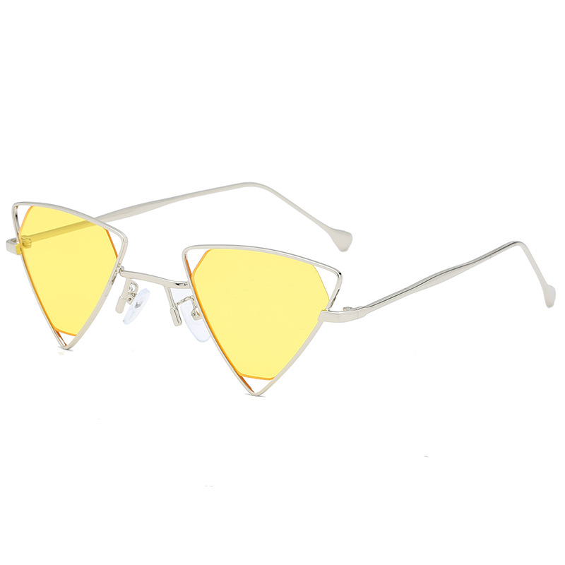 Title 1, Fashion Simple Triangle Metal Hollow Sunglasses