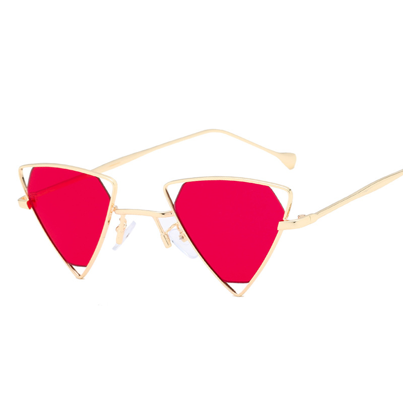 Title 2, Fashion Simple Triangle Metal Hollow Sunglasses