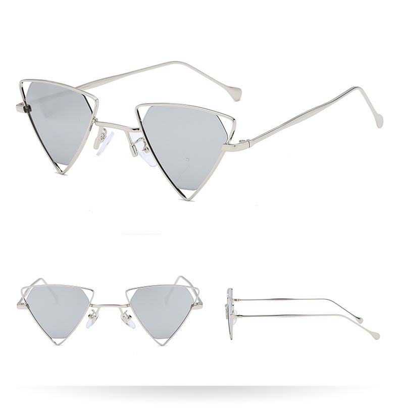 Title 3, Fashion Simple Triangle Metal Hollow Sunglasses