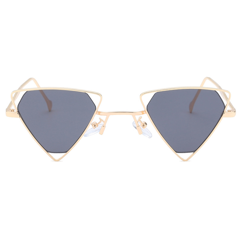 Title 5, Fashion Simple Triangle Metal Hollow Sunglasses