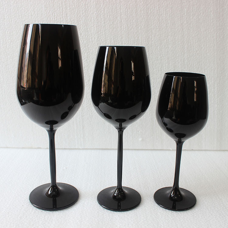 Title 9, Black Wine Glass Crystal Handmade Home Decorat...