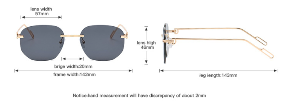 Title 1, Damen Sonnenbrille mit kleinem Rahmen und Cut-E...