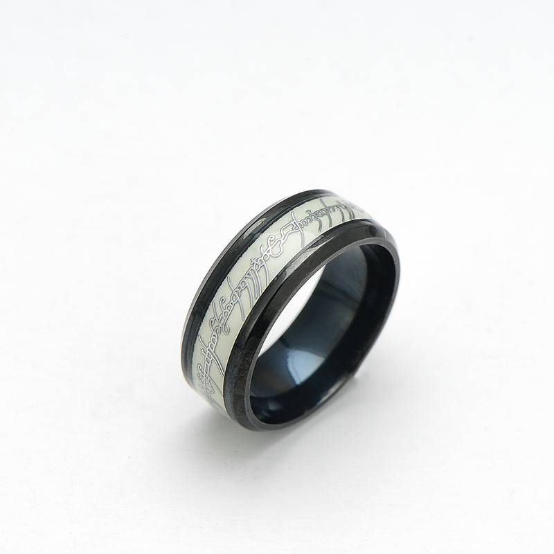 Title 3, Stainless Steel Luminous Ring Glows in the Dark...