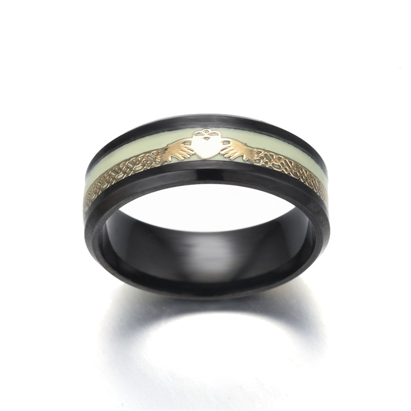 Title 12, Stainless Steel Luminous Ring Glows in the Dark...