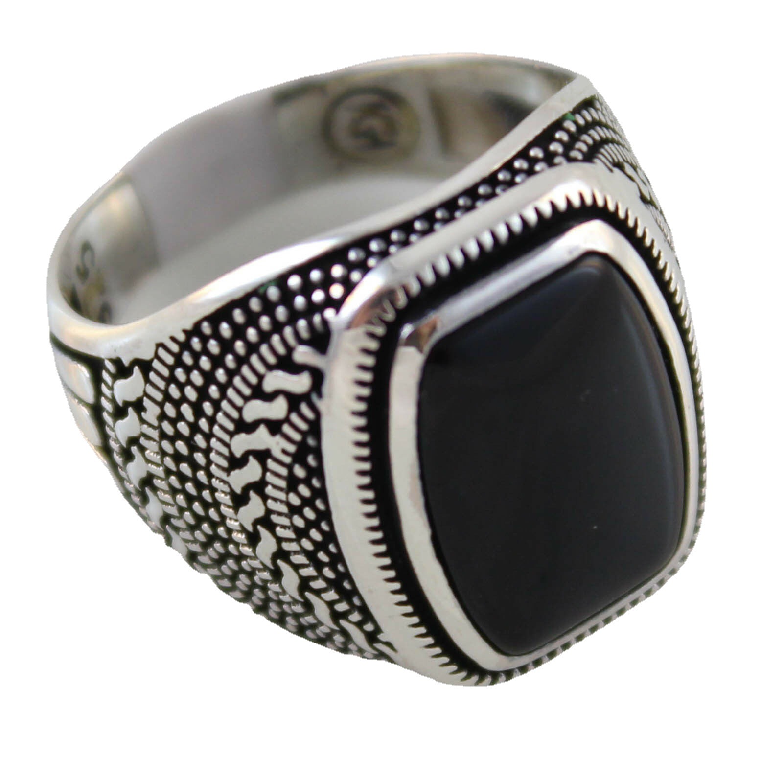 Title 6, Womens Vintage Pattern Black Face Ring A styli...