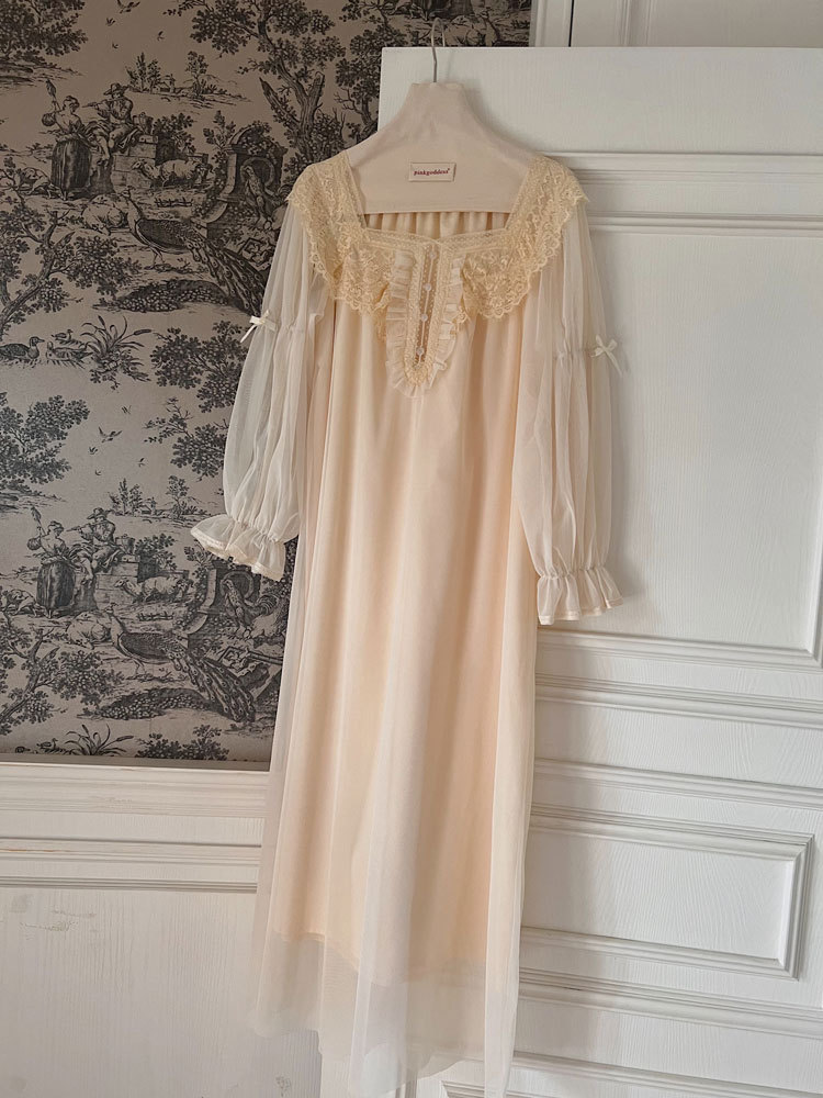 Title 4, New French Beautiful Nightdress Spring And Summ...