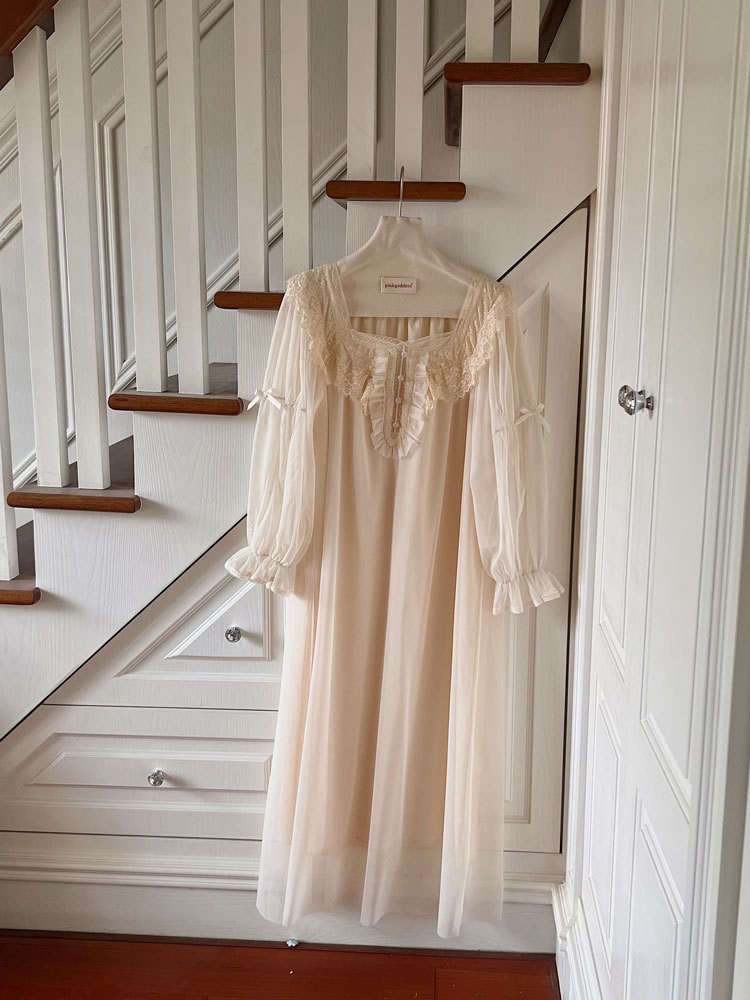 Title 7, New French Beautiful Nightdress Spring And Summ...