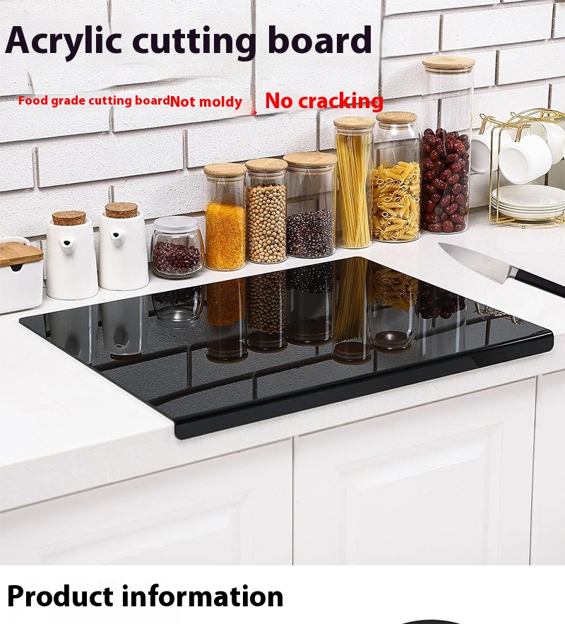 Title 1, Kitchen Black Acrylic Chopping Board Non-slip