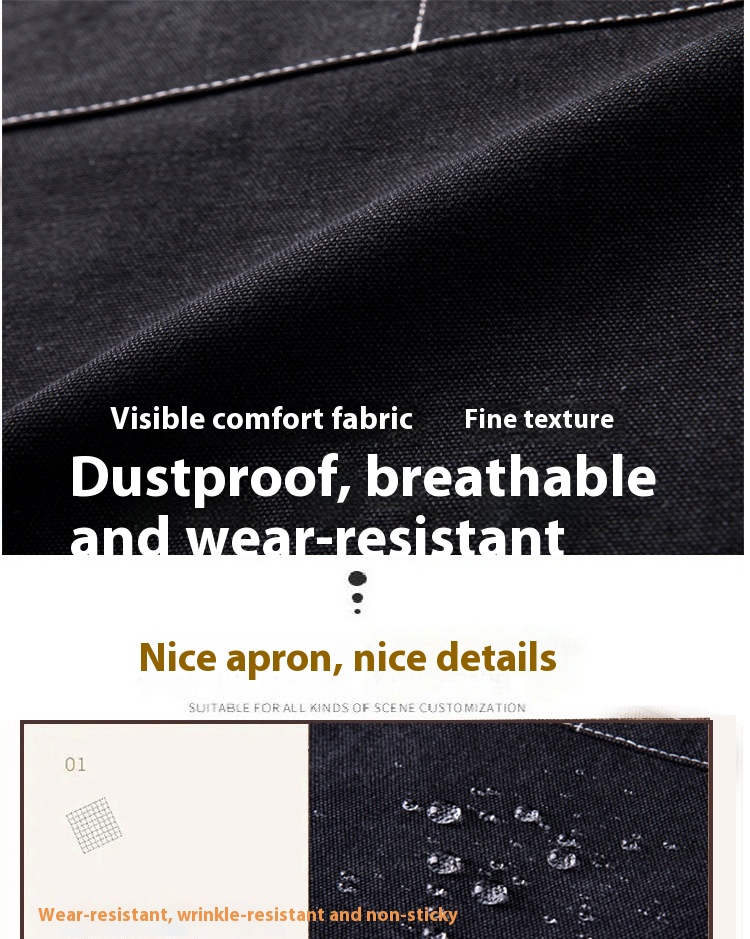 Title 6, Thickened 100 Cotton Canvas Apron Waterproof Oi...