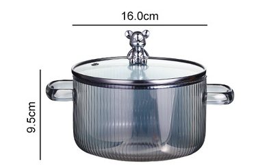 Title 1, Thickened Borosilicate Glass Pot Cute Bear Hous...