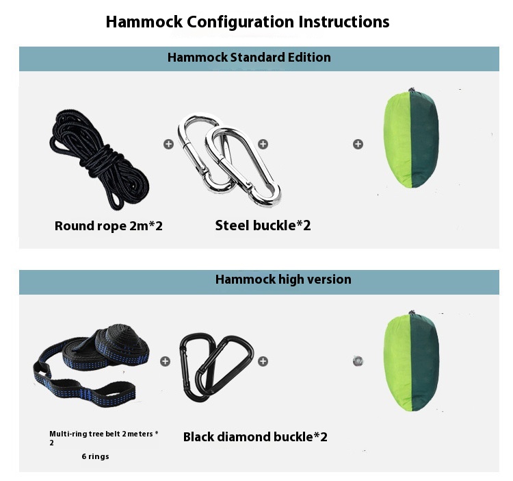 Title 1, Hamac en tissu parachute extérieur double campi...