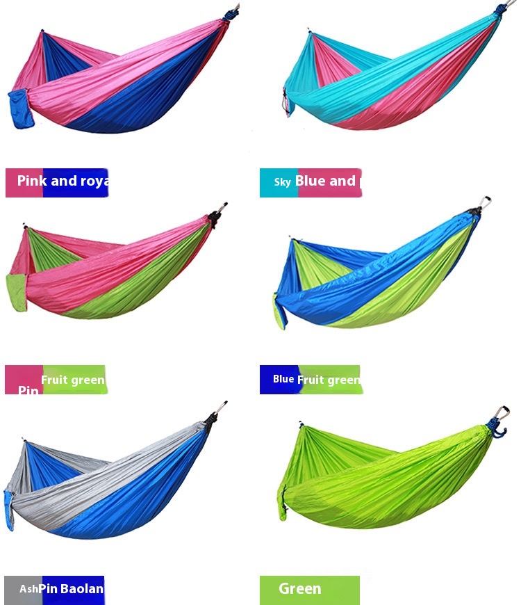 Title 2, Parachute Cloth Hammock Outdoor 210T Nylon Camp...