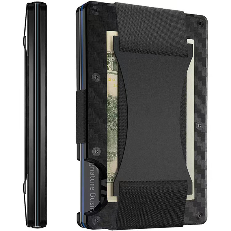 Carbon Fiber Wallet - RFID Blocking Metal Card Holder  Anti-theft