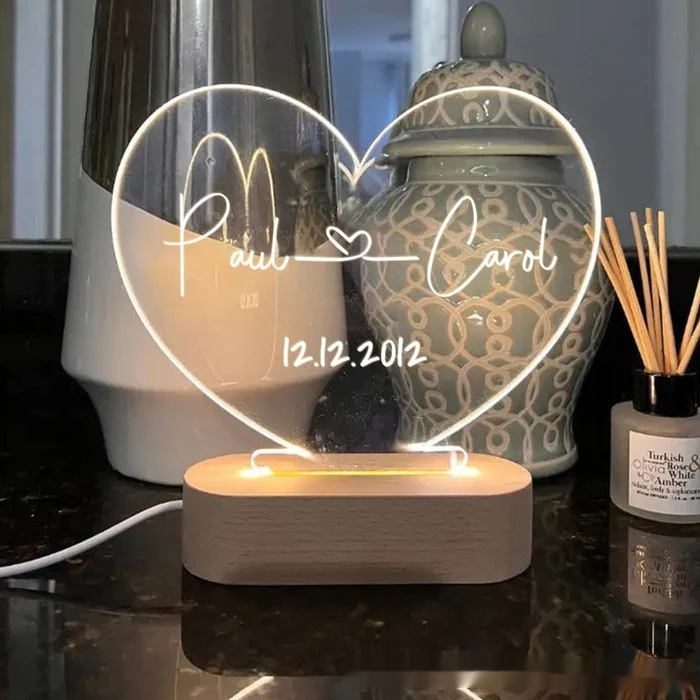 Title 3, Custom Night Light for Couples Romantic Valenti...