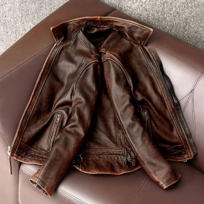 Title 6, Mens Fashionable Vintage Distressed Cowhide Le...