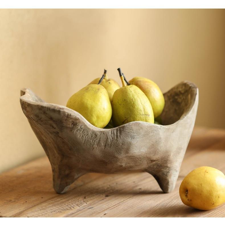 Title 1, Wooden Ingot-shaped Fruit Tray With Feet Irregu...