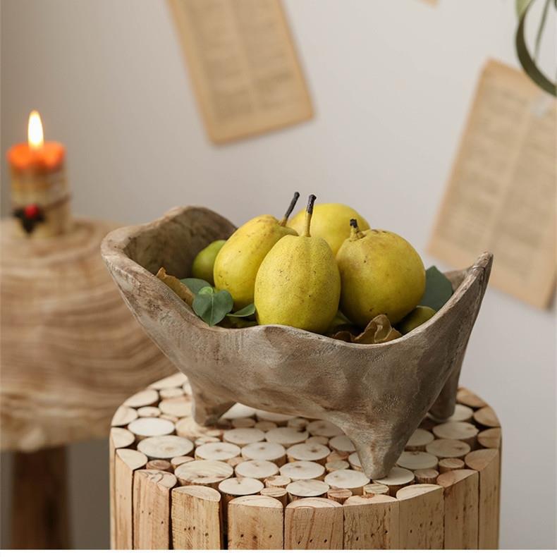 Title 2, Wooden Ingot-shaped Fruit Tray With Feet Irregu...