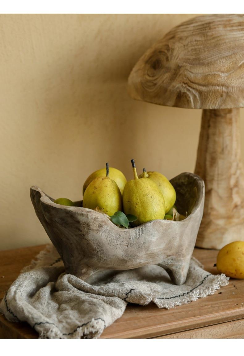 Title 4, Wooden Ingot-shaped Fruit Tray With Feet Irregu...