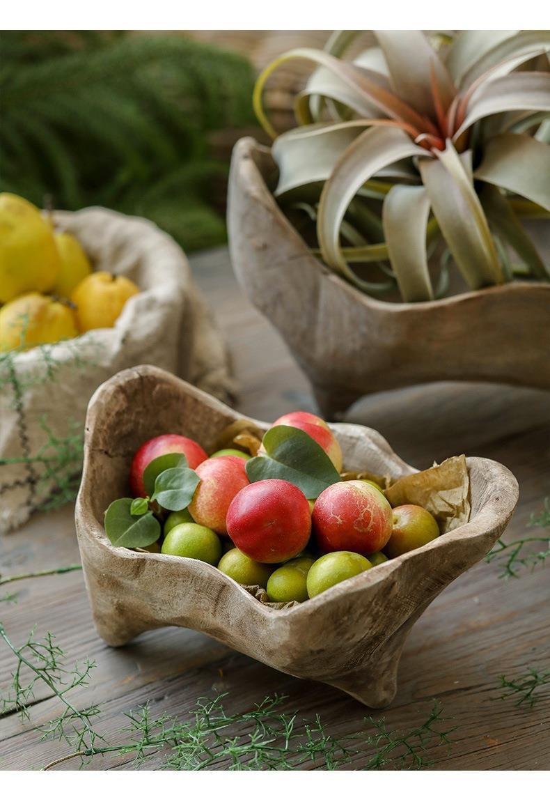 Title 5, Wooden Ingot-shaped Fruit Tray With Feet Irregu...