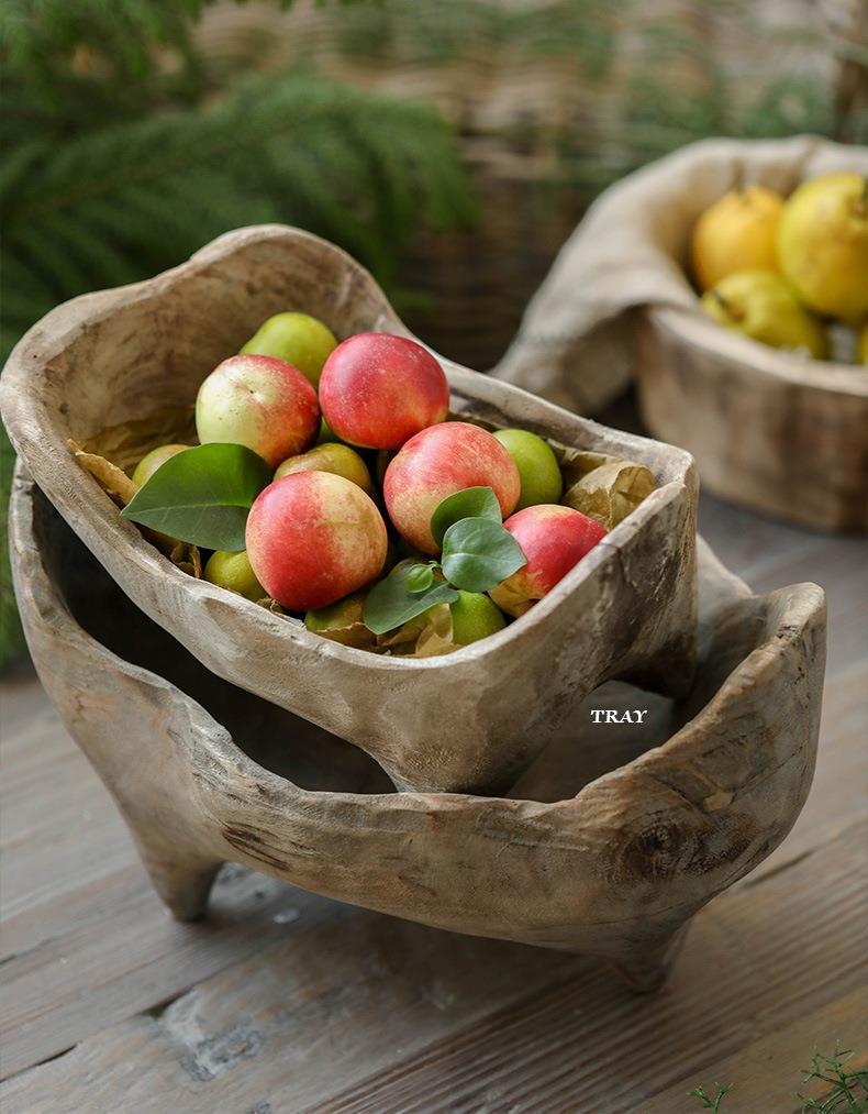 Title 12, Wooden Ingot-shaped Fruit Tray With Feet Irregu...