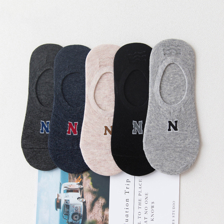 Title 6, Mens All-Match Plain Invisible Socks, Spring a...