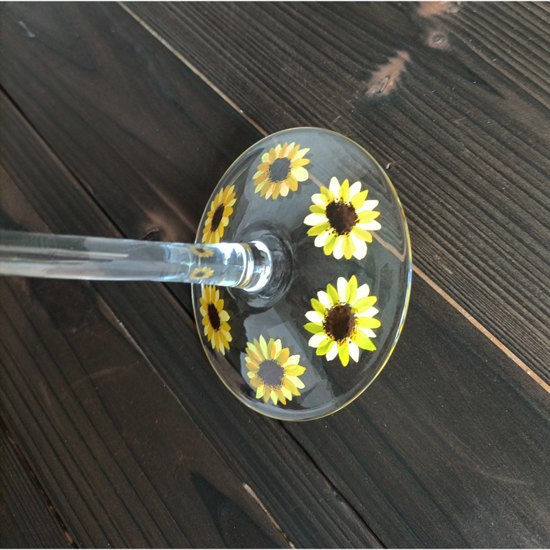 Title 4, Crystal Glass Hand-painted Flower Glass Goblet ...