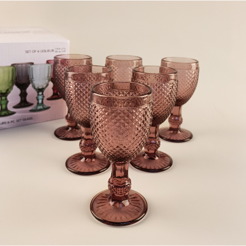 Title 3, Retro Relief Glass Spirits Cup Small Size Middl...