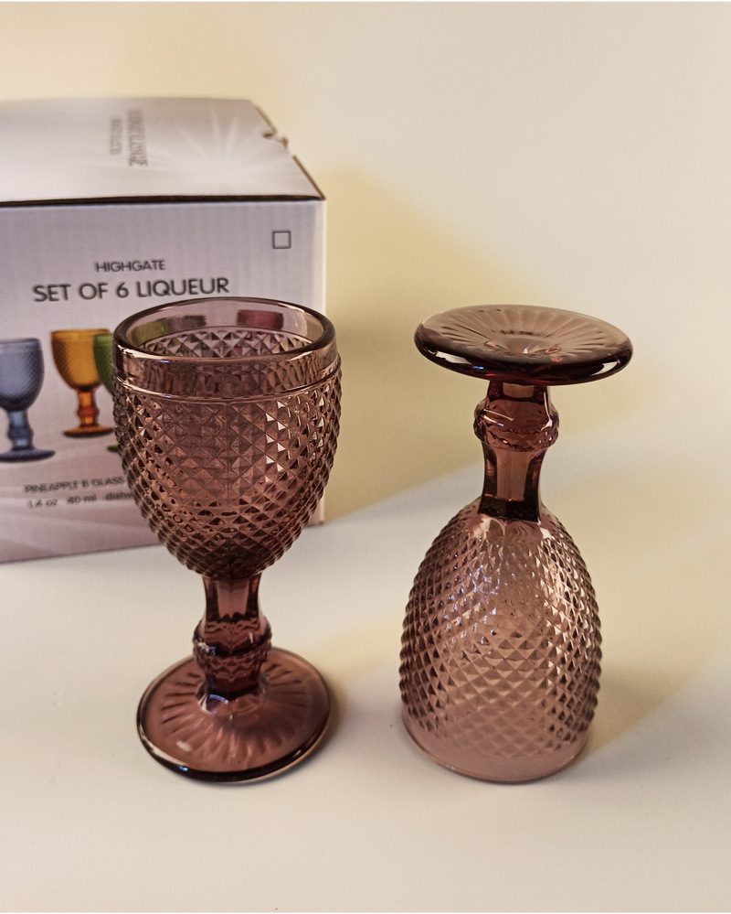 Title 5, Retro Relief Glass Spirits Cup Small Size Middl...