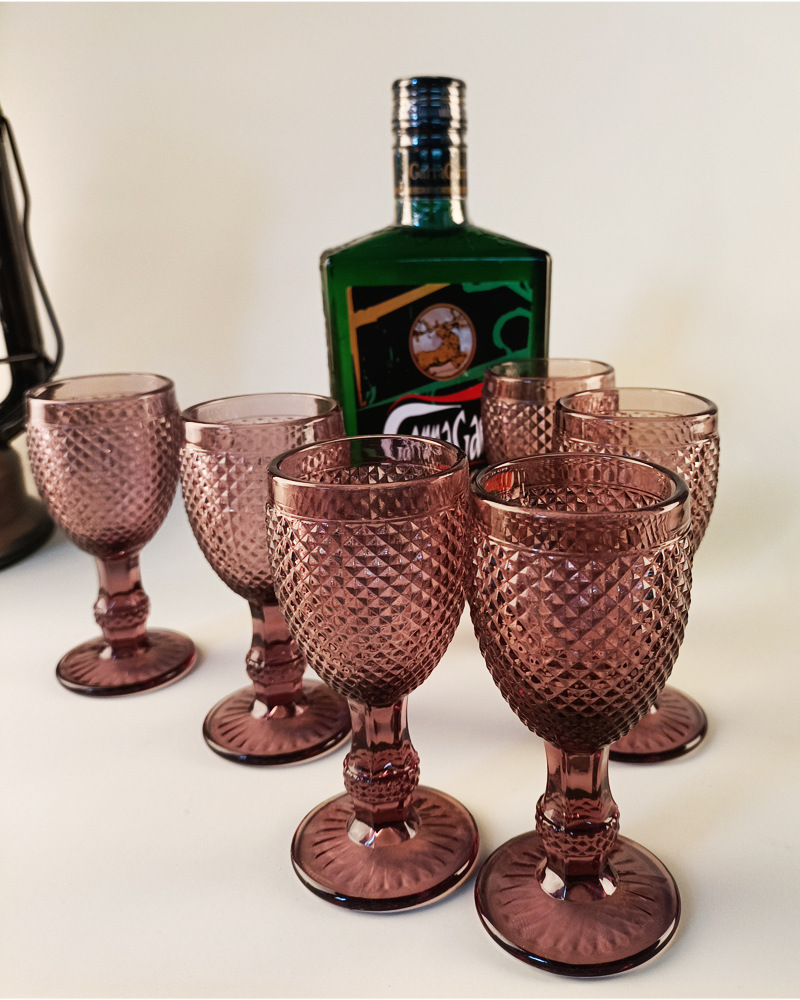 Title 6, Retro Relief Glass Spirits Cup Small Size Middl...