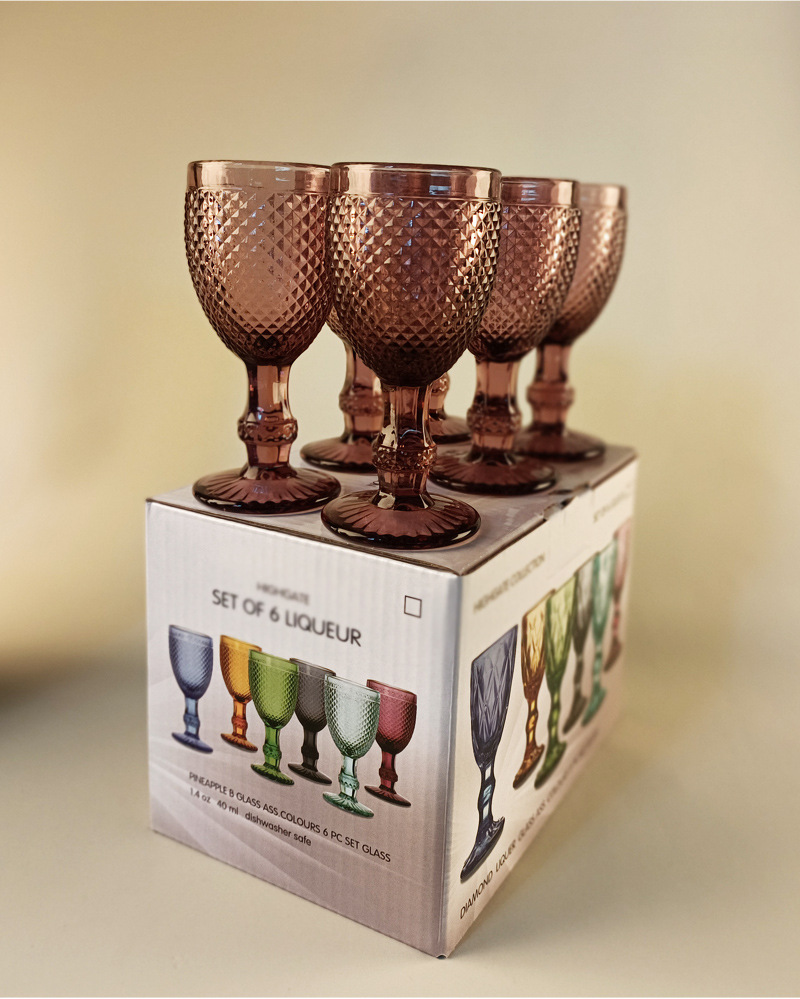 Title 8, Retro Relief Glass Spirits Cup Small Size Middl...