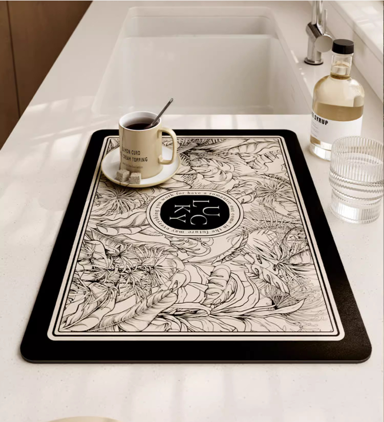 Title 2, Retro Kitchen Countertop Water Draining Pad Sof...