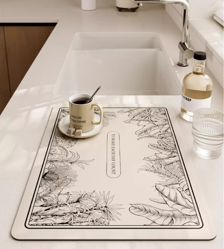 Title 5, Retro Kitchen Countertop Water Draining Pad Sof...