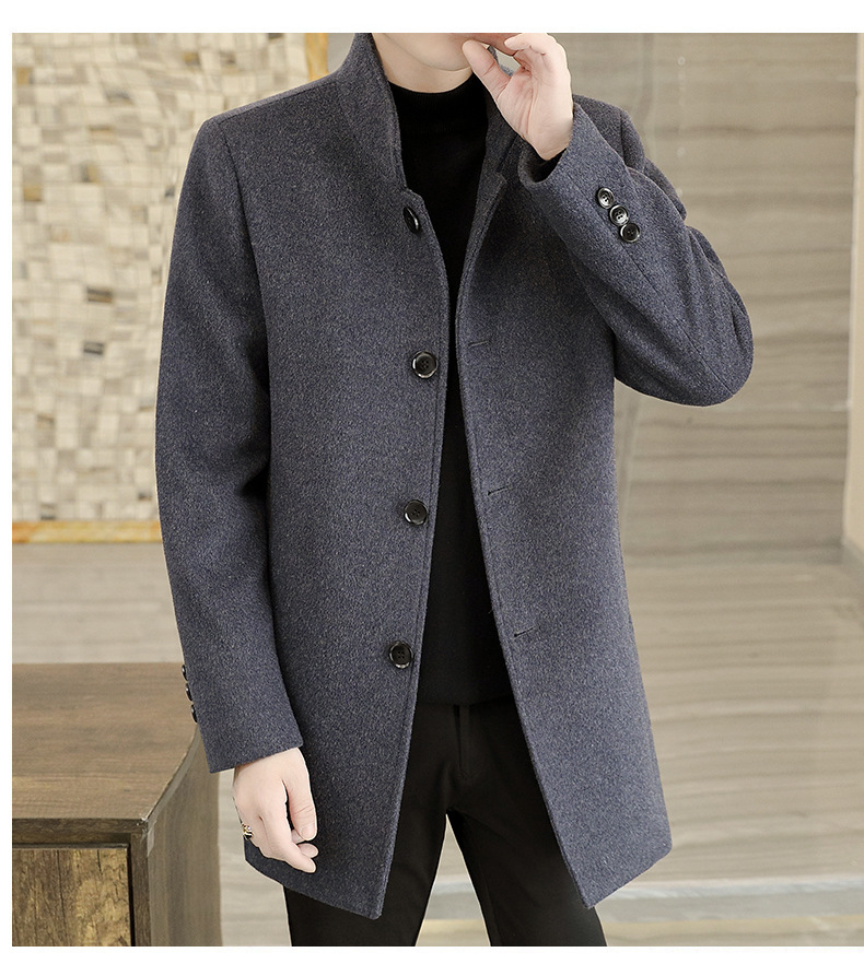 Title 8, Winter Mid-length Mens Thickened Woolen Coat f...