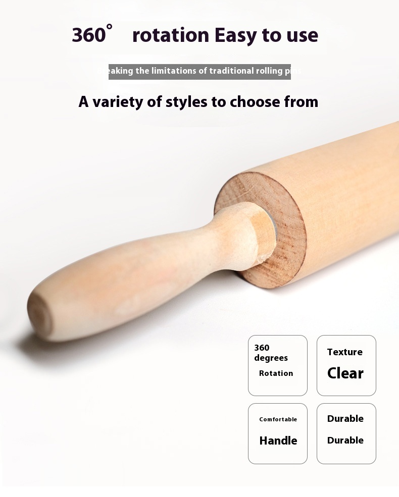 Title 9, Theaceae Wooden Household Rolling Pin