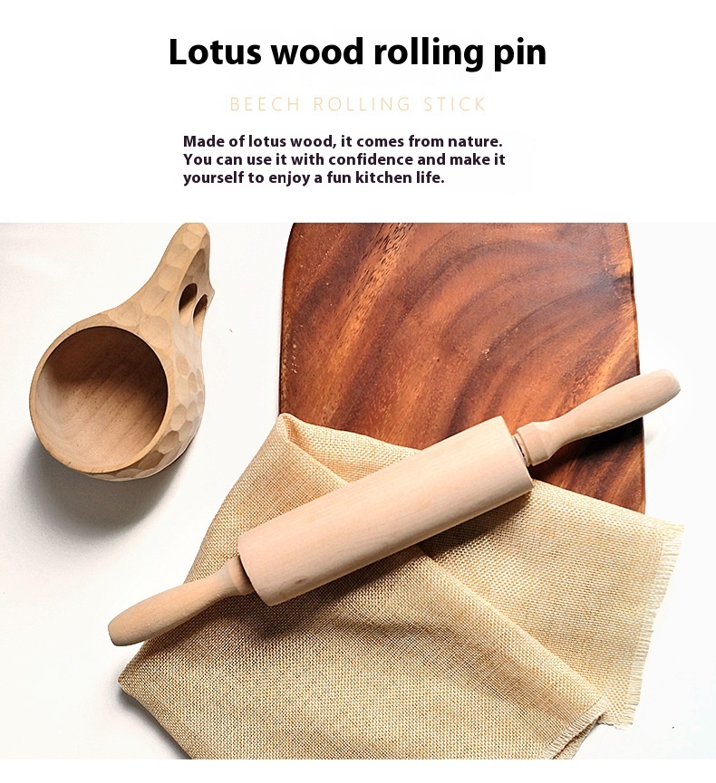 Title 19, Theaceae Wooden Household Rolling Pin, makes ba...