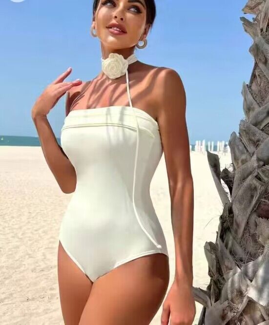 Title 8, Solid Color Sexy Tight Halter One-piece Bikini ...