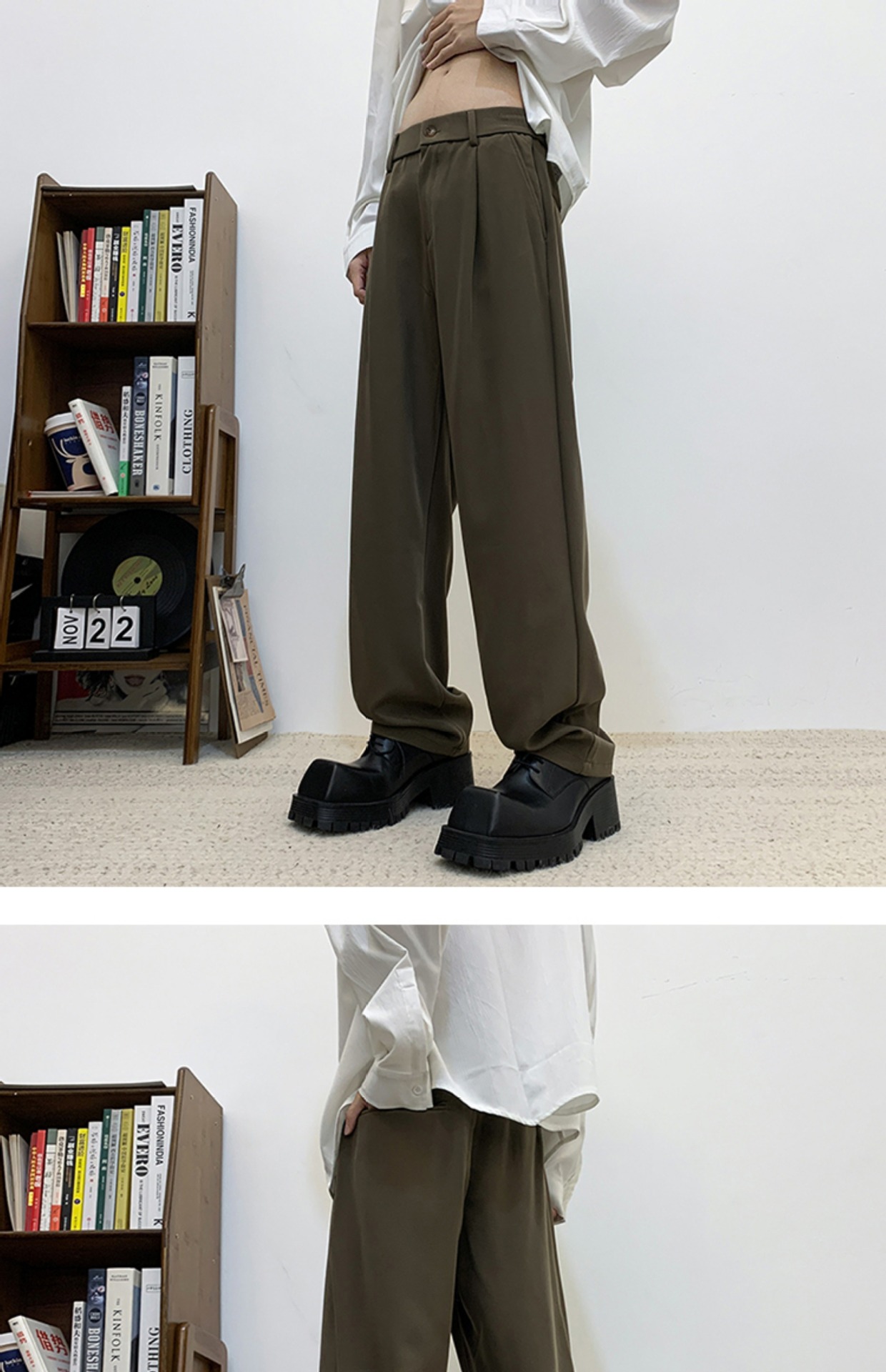 Title 13, Pantalones de traje casual sueltos para hombre ...