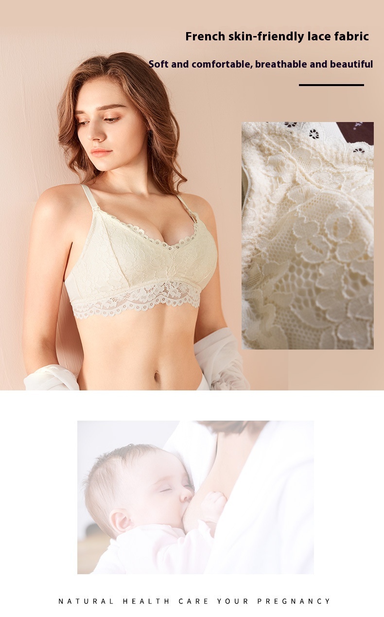 Title 3, Lace Modal Breathable Sexy Wireless Nursing Und...