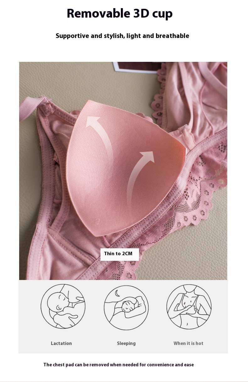 Title 7, Lace Modal Breathable Sexy Wireless Nursing Und...