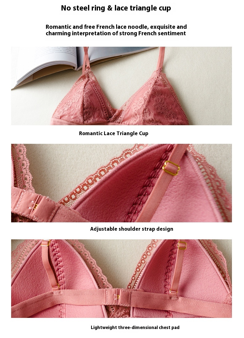 Title 5, Lace Sexy Bra French Triangle Cup Opaque Single...