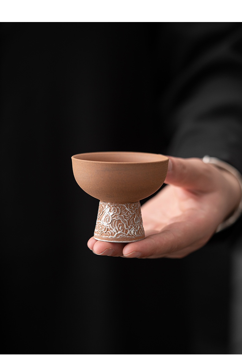 Title 4, Old Rock Clay Xiangyun Goblet Silver Gilded Por...