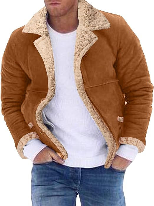 Title 2, Mens Fashion Fur Integrated Fleece-lined Padde...