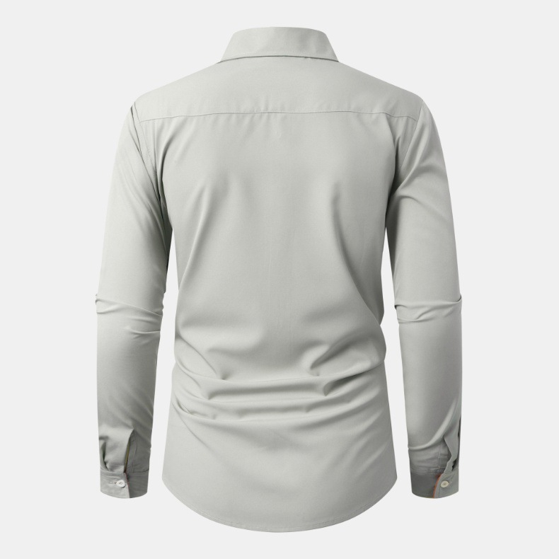 Title 2, Heren casual shirt met lange mouwen, effen kleu...