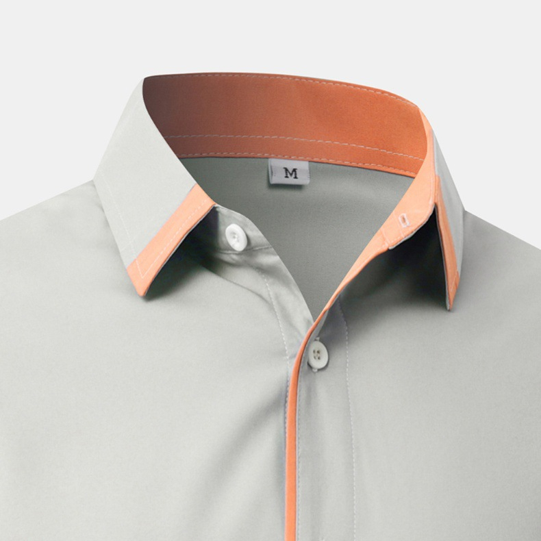 Title 5, Heren casual shirt met lange mouwen, effen kleu...