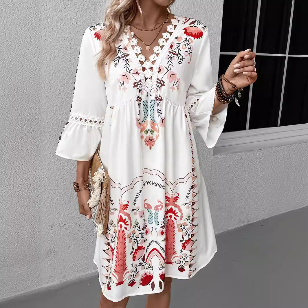 Black Boho Short Dress