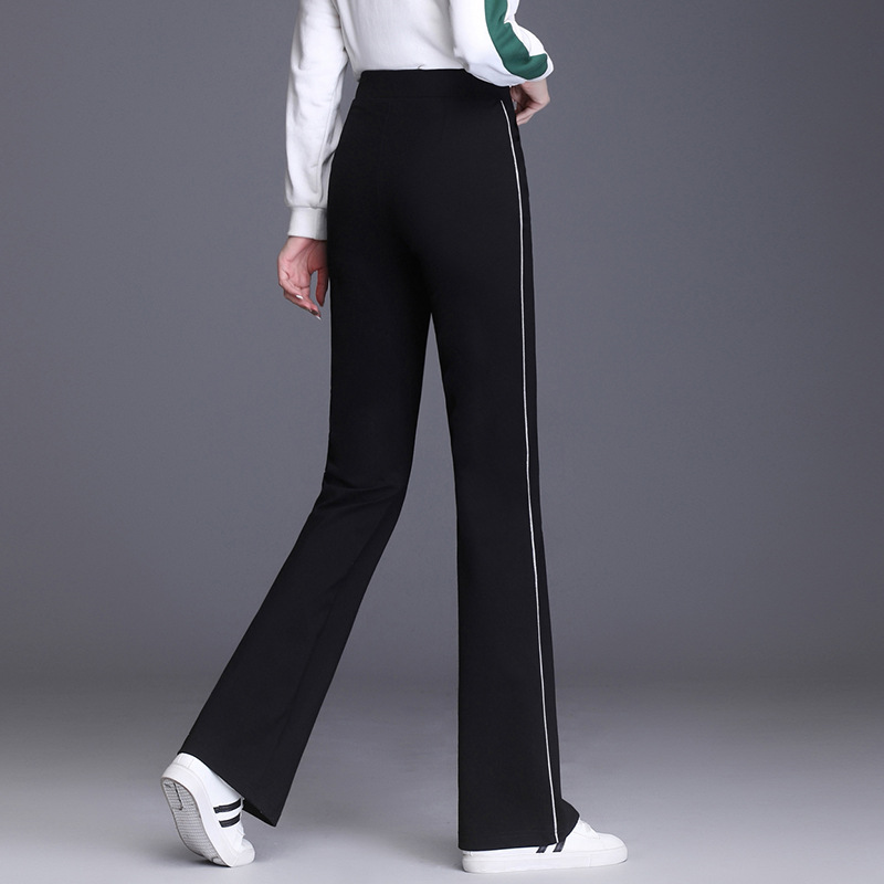 Title 2, Drape Black All-match Micro Flared Pants High W...