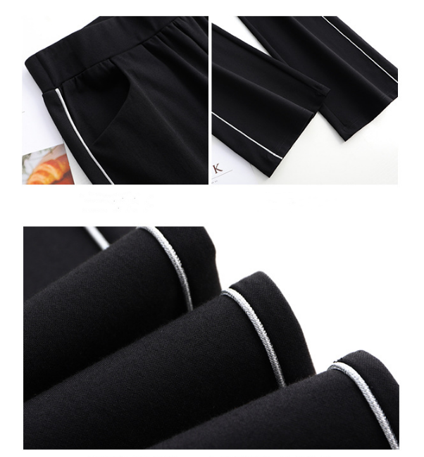 Title 4, Drape Black All-match Micro Flared Pants High W...