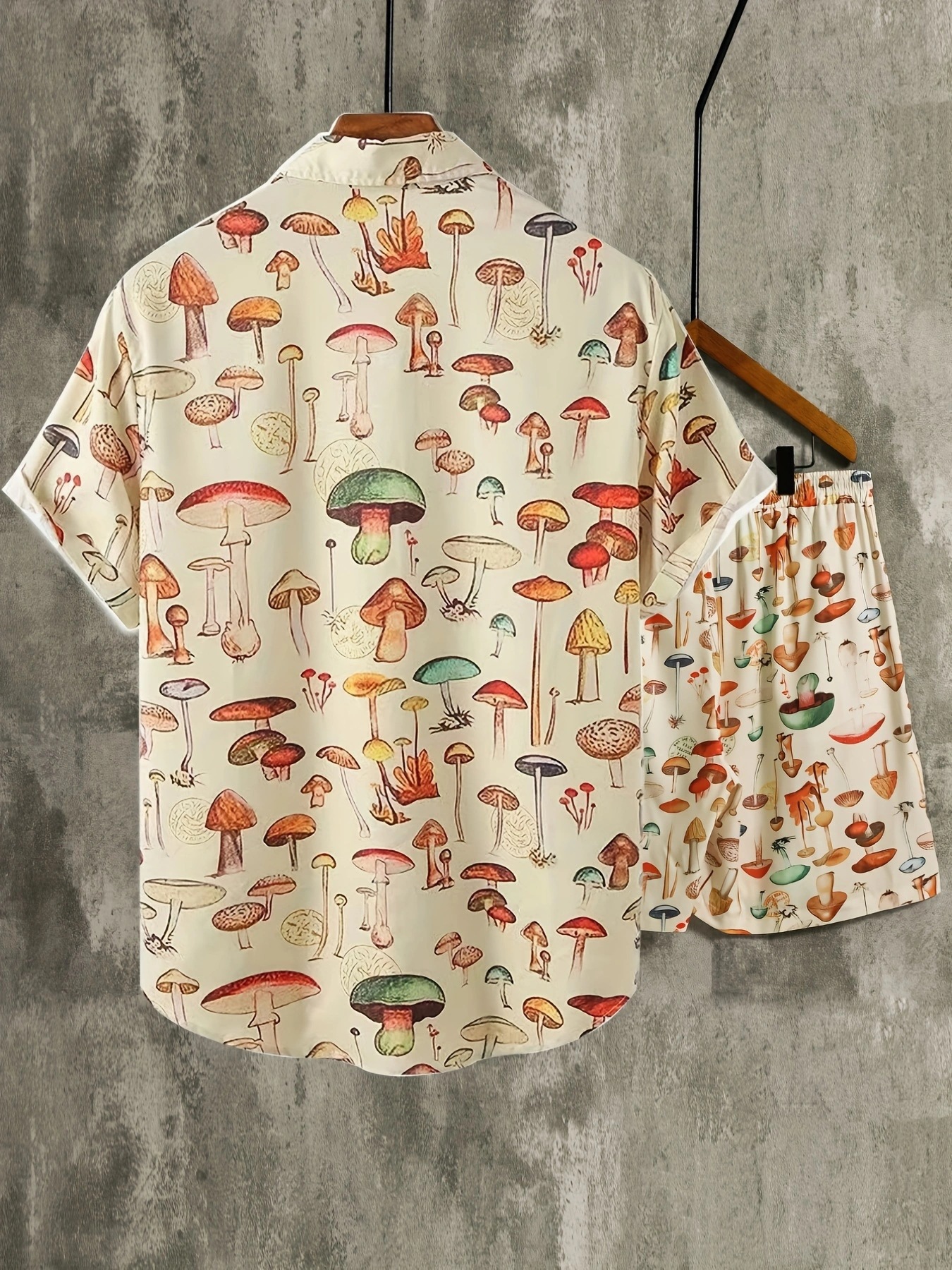 Title 3, Heren Mushroom Print Casual Sportset met korte ...