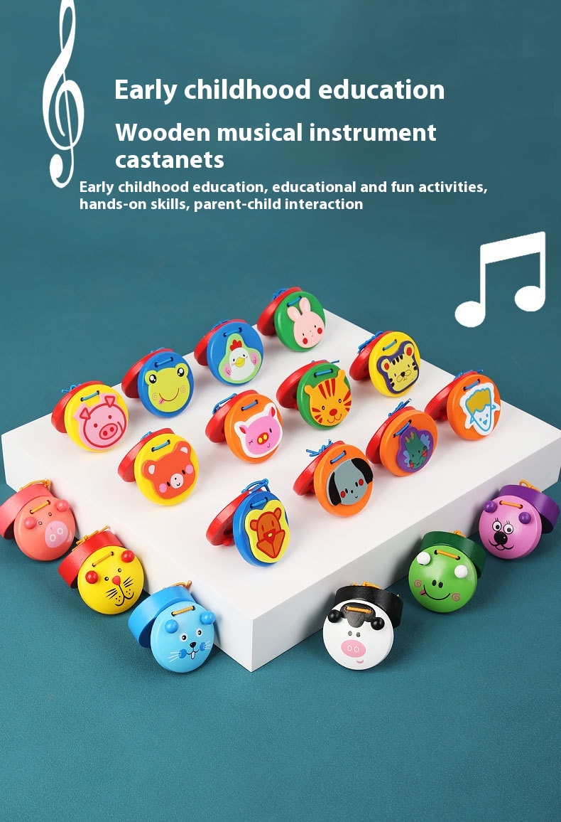 Title 7, Creatief houten kindercastanet Orff muziekapparaat