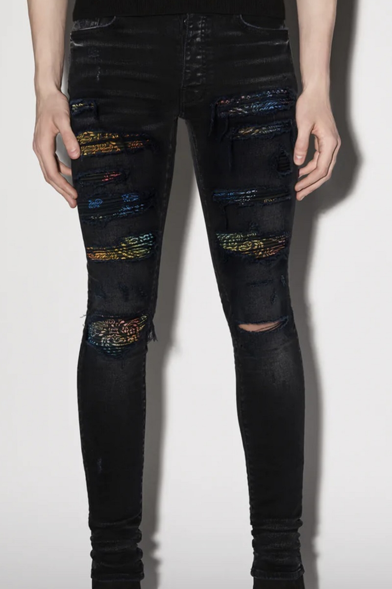 Title 4, Heren jeans met eenvoudige print, patches en st...